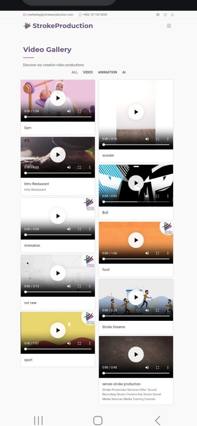 Stroke Production mobile video gallery